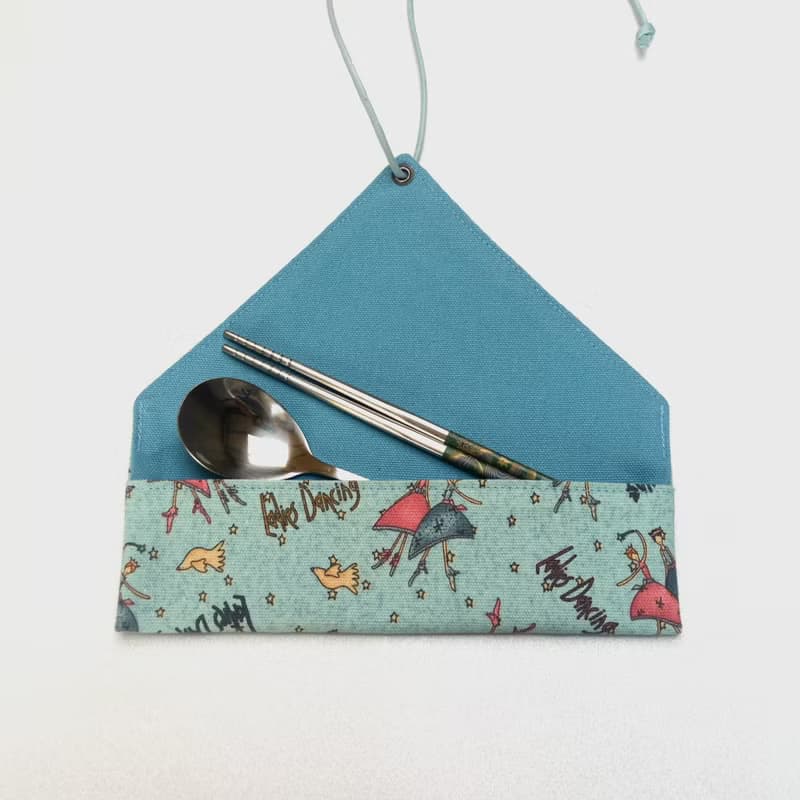 來跳舞吧!餐具包/筆收納袋 餐具套 餐具袋 帆布 收納 環保 方便