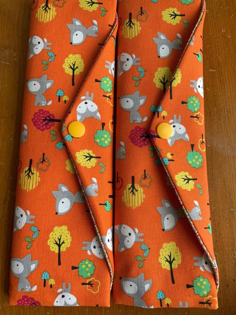 文青風環保筷袋  松鼠遊趣 橘 手作餐具袋.交換禮物.嚴選最