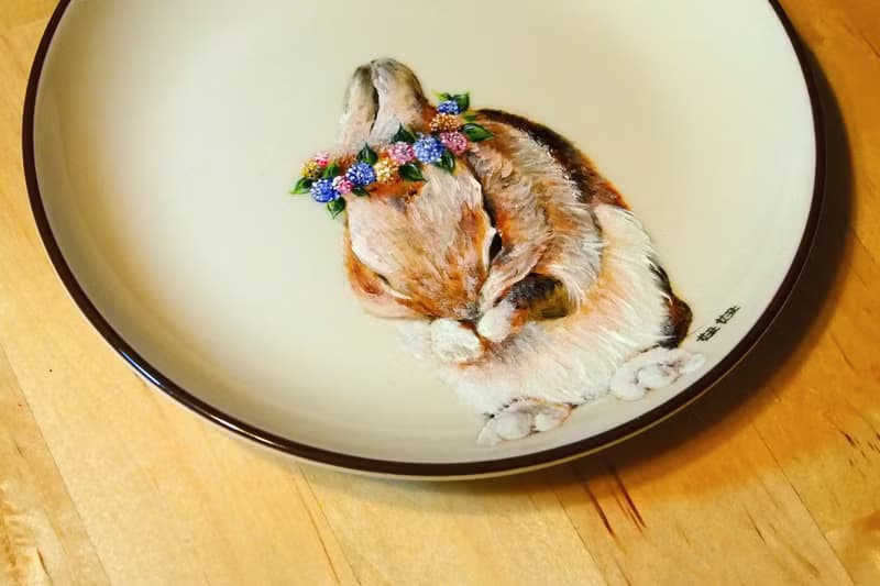 壁掛裝飾盤 / 點心盤系列－兔兔的祈禱