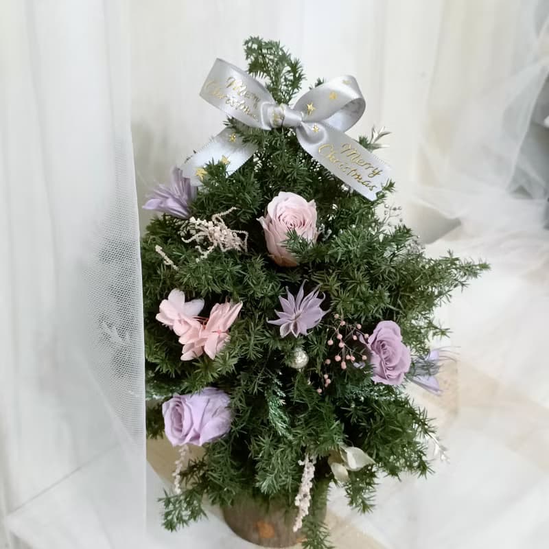 【數位】教學影片區 聖誕節聖誕佈置花禮 永生雪松聖誕花圈 花材另可加購