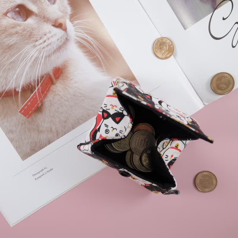 一目了然方形零錢包 手拿包 隨身包 收納 招財貓 多款布料可選