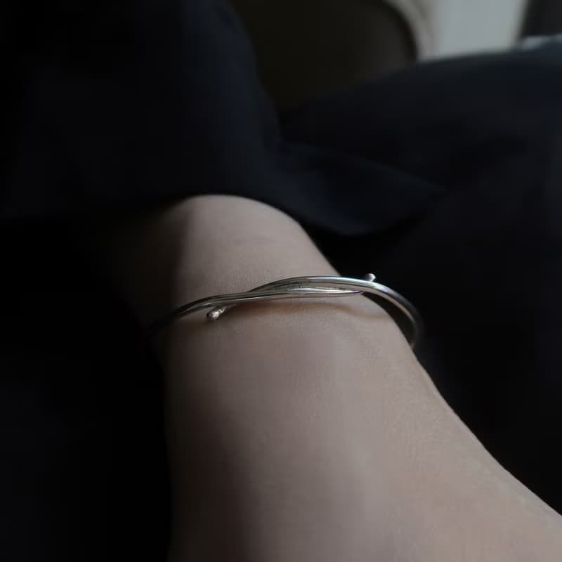 925純銀 水波 線條 細版 粗版 開口式  男女 手環 免費送禮包裝