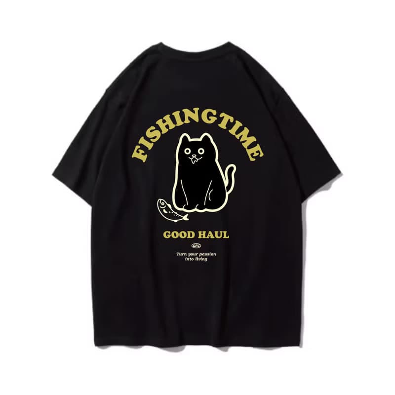 Fishing Cat 口水貓 中性短袖T恤 7色男女同款 釣魚俱樂部