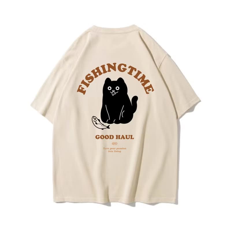 Fishing Cat 口水貓 中性短袖T恤 7色男女同款 釣魚俱樂部