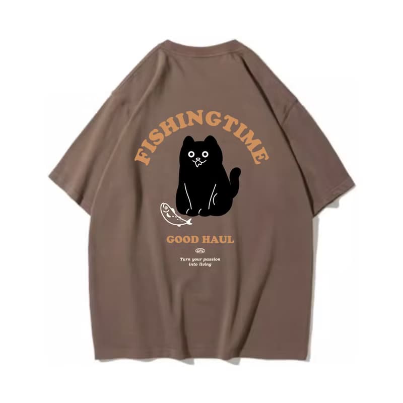 Fishing Cat 口水貓 中性短袖T恤 7色男女同款 釣魚俱樂部