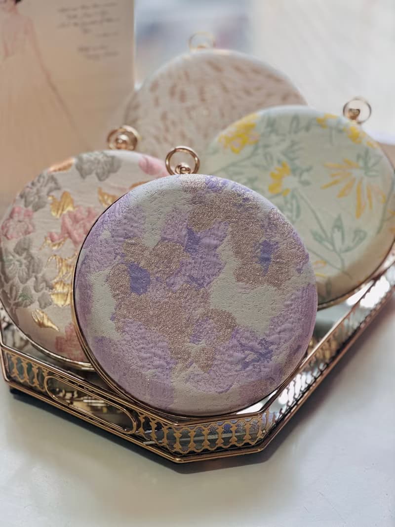 金箔粉紫小圓包 - 可手拿/斜揹/ 婚禮姊妹禮物