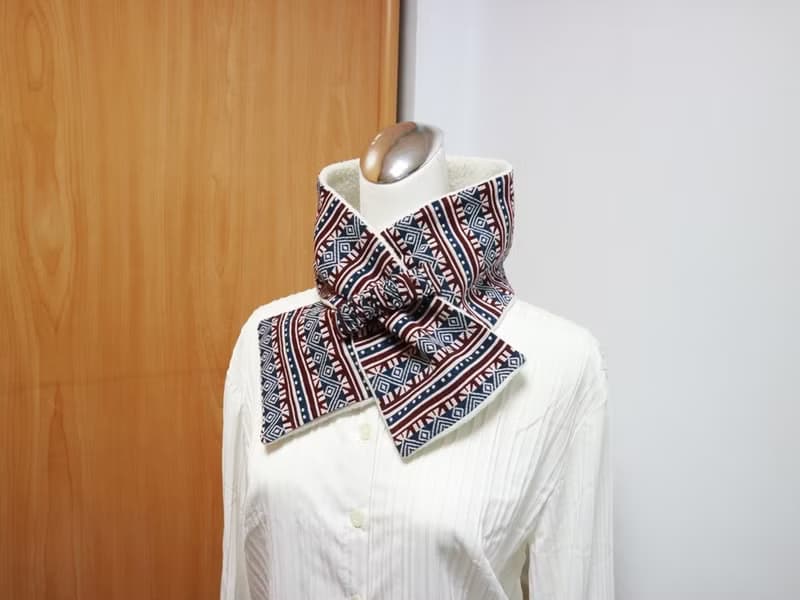 原住民風 可調式短圍巾.scarf 保暖圍脖 雙面雙色 大人.小孩均適