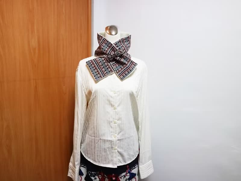 原住民風 可調式短圍巾.scarf 保暖圍脖 雙面雙色 大人.小孩均適