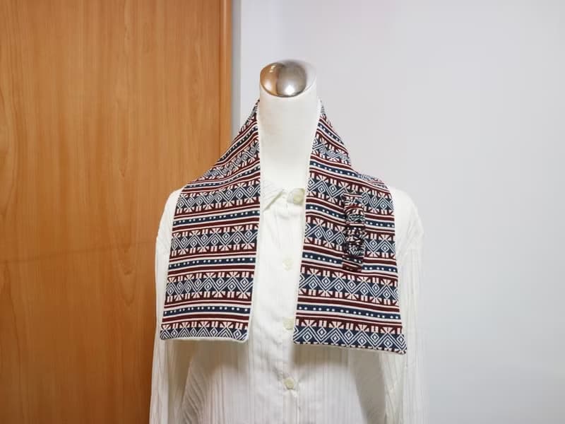 原住民風 可調式短圍巾.scarf 保暖圍脖 雙面雙色 大人.小孩均適