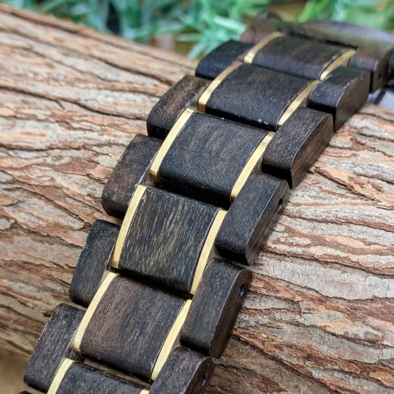 【木製バンド】EINBAND AppleWatch アップルウォッチ 天然木バンド 木のベルト 20mm【サンダルウッド×ゴールド】