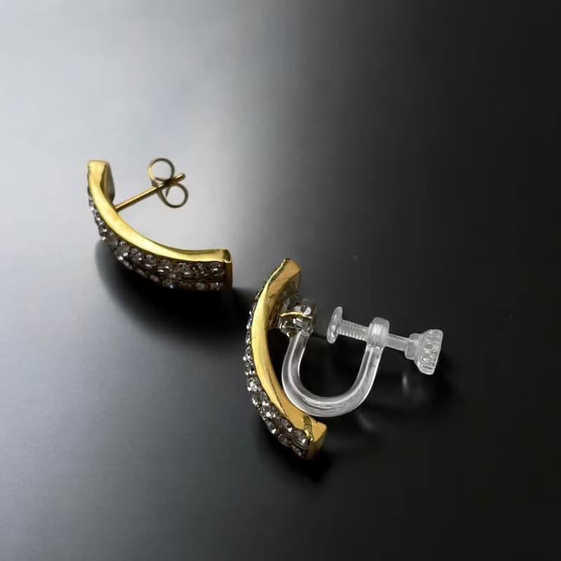 金属アレルギー対応  チェーン ピアス　316L サージカルステンレス　防過敏　耳环　耳钉　耳環　挟式耳環