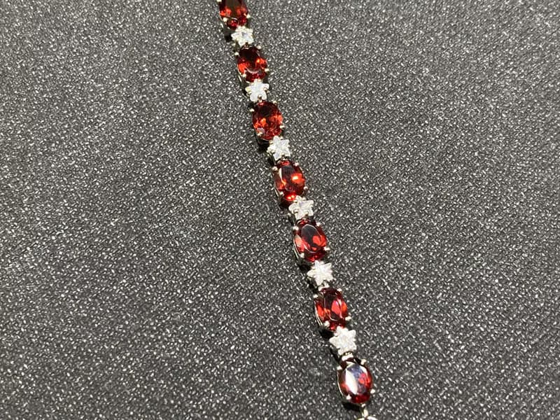 星耀 在台現貨 天然 石榴石 手鍊 印度製 925純銀