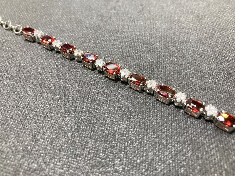 星耀 在台現貨 天然 石榴石 手鍊 印度製 925純銀