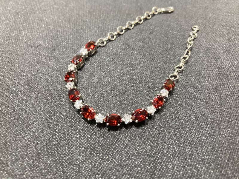 星耀 在台現貨 天然 石榴石 手鍊 印度製 925純銀