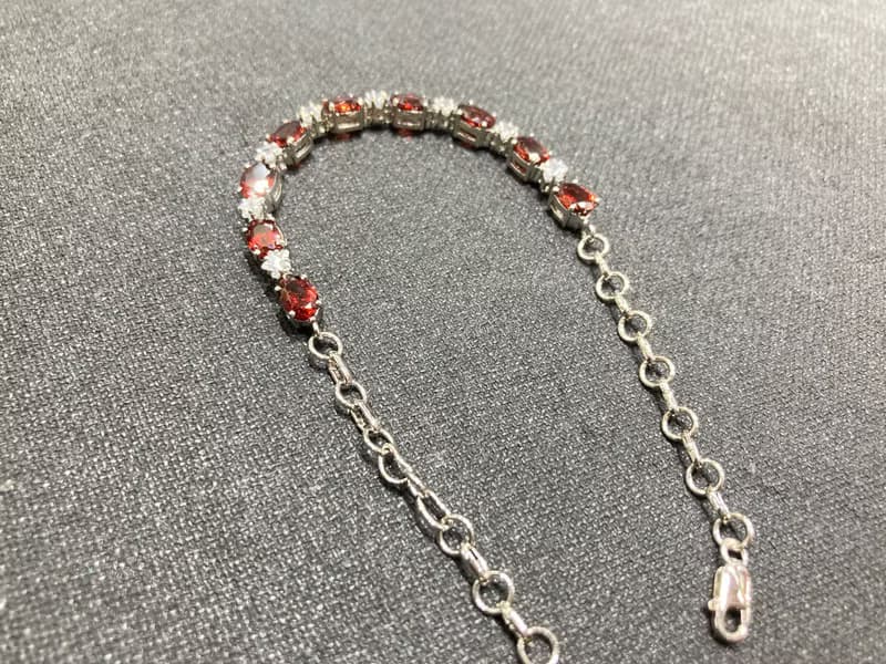 星耀 在台現貨 天然 石榴石 手鍊 印度製 925純銀