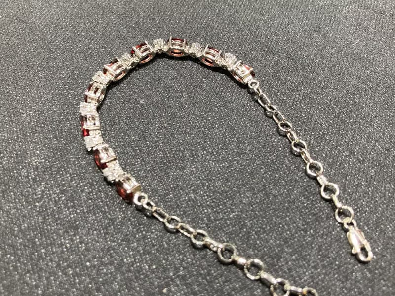 星耀 在台現貨 天然 石榴石 手鍊 印度製 925純銀