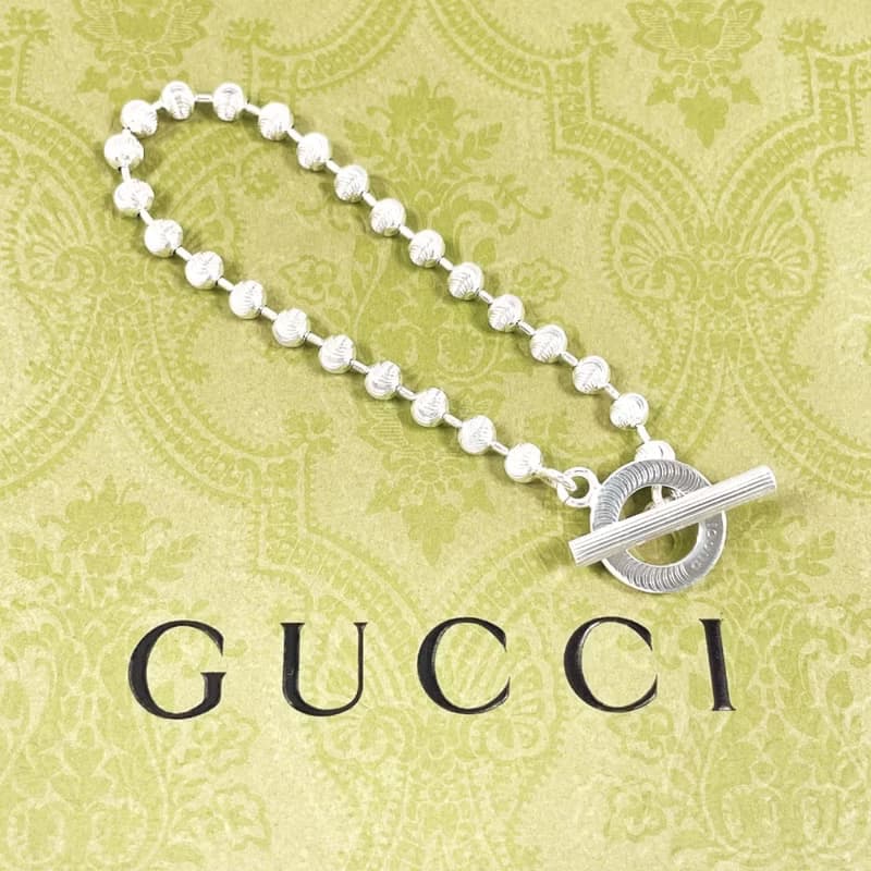 【日本直送 中古美品】グッチ GUCCI ブレスレット ボールチェーン シルバー925 アクセサリー ジュエリー 新品仕上げ済み ユニセックス