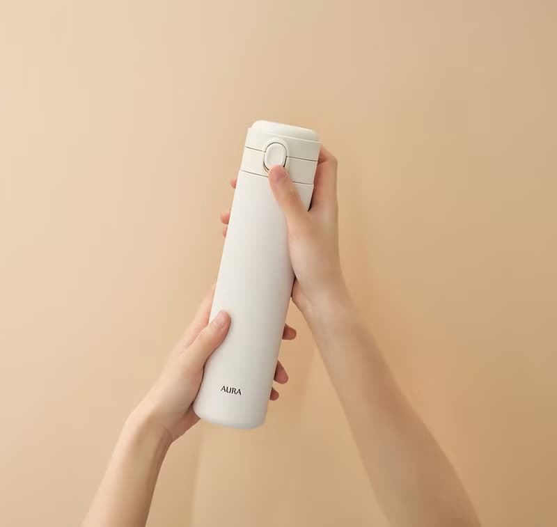 【WOKY沃廚】輕量輕芯鈦瓷易潔層彈蓋保溫瓶600ml (5色可選)
