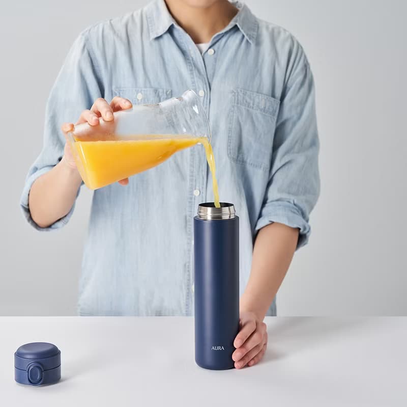 【WOKY沃廚】輕量輕芯鈦瓷易潔層彈蓋保溫瓶600ml (5色可選)