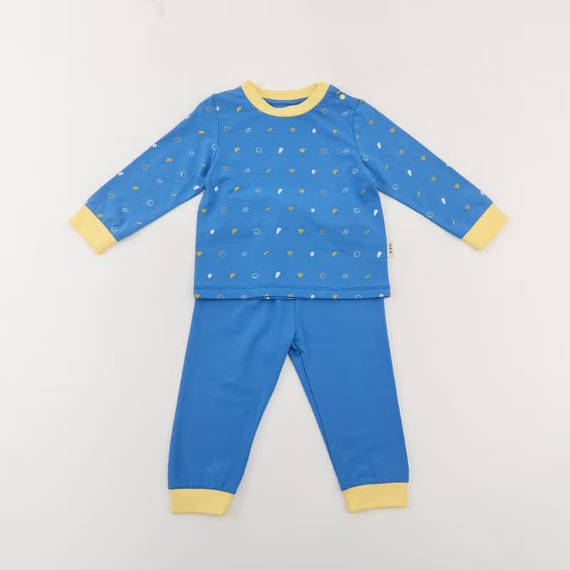 【福袋】印花樂X麗嬰房童裝 長袖內搭套裝/呼呼熱甜湯/小豆紋藍色