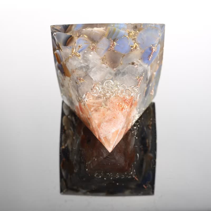 【母親節禮物】日月爭輝奧剛金字塔小夜燈Orgonite水晶療癒奧根塔