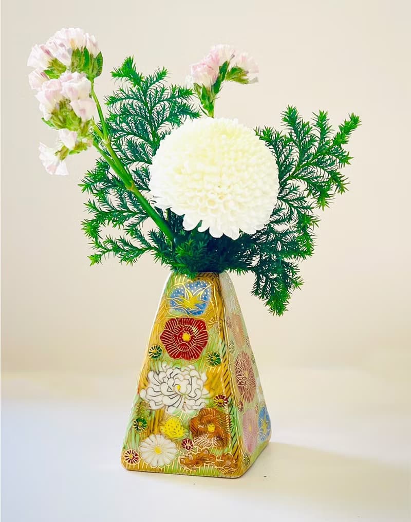 九谷燒-3.5號一輪生 金花詰
