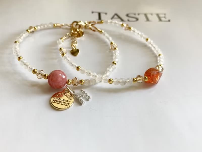 提升個人魅力及愛情能量紅紋石配月亮石水晶手鍊