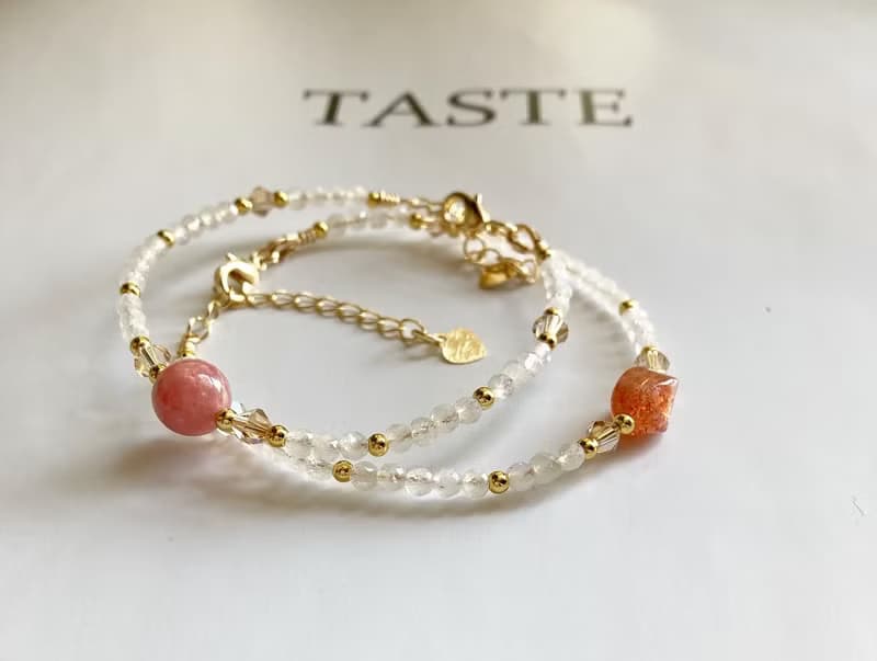 提升個人魅力及愛情能量紅紋石配月亮石水晶手鍊