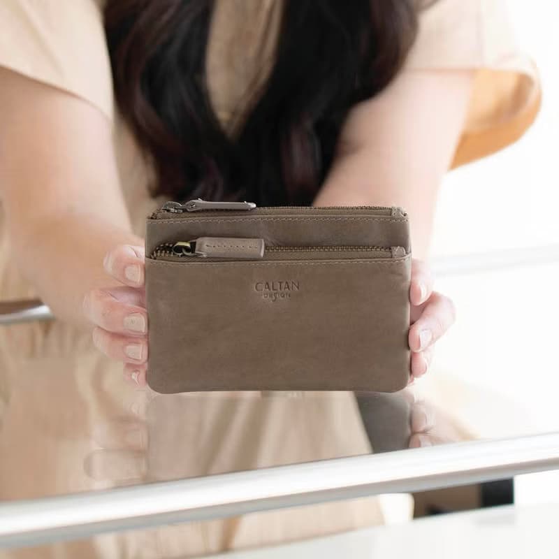 【24hr快速出貨】真皮兩層零錢包-075073 五色 雙層 零錢袋