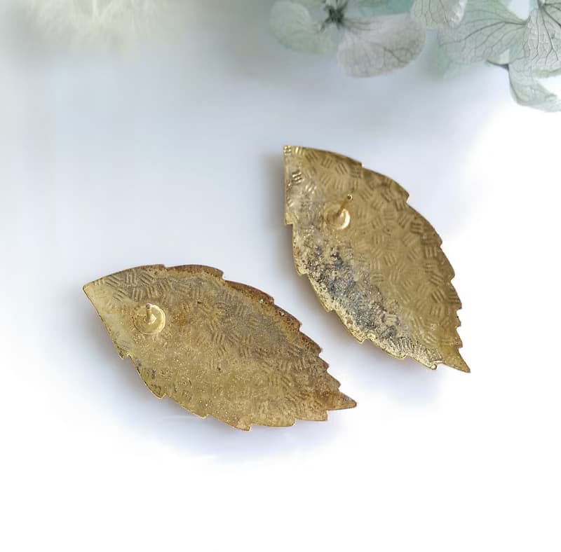 Vintage Jewelry 西洋古董飾品 紅色調 葉子 針式耳環