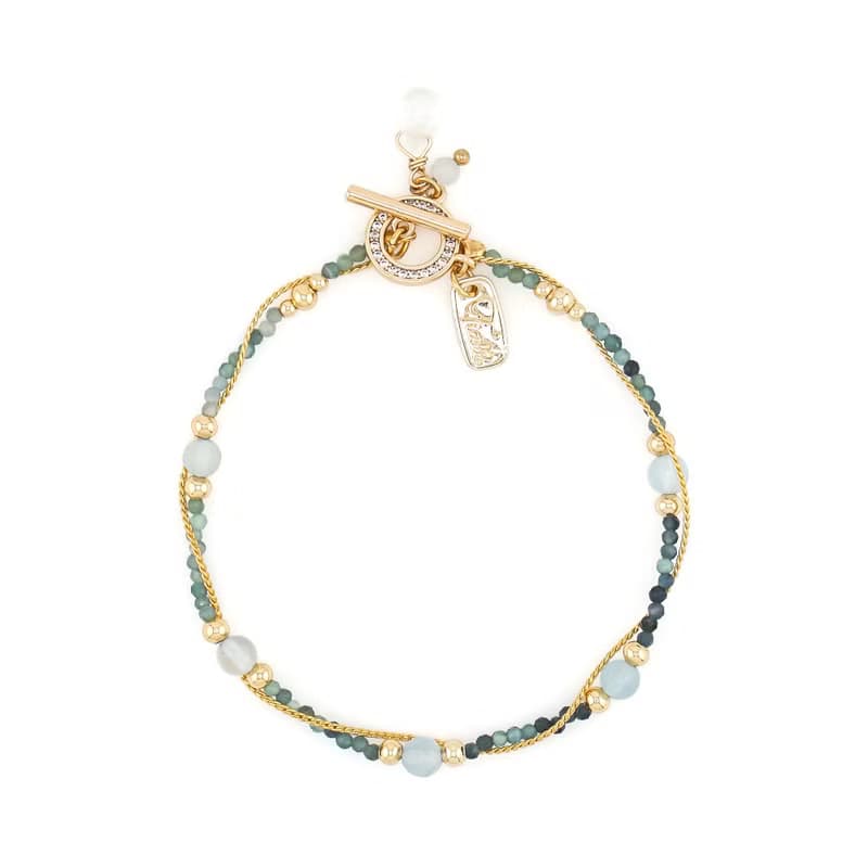 正能量 x 海藍寶 藍碧璽 月光石 鋯石【牽牛花 • 短暫的愛】手鍊