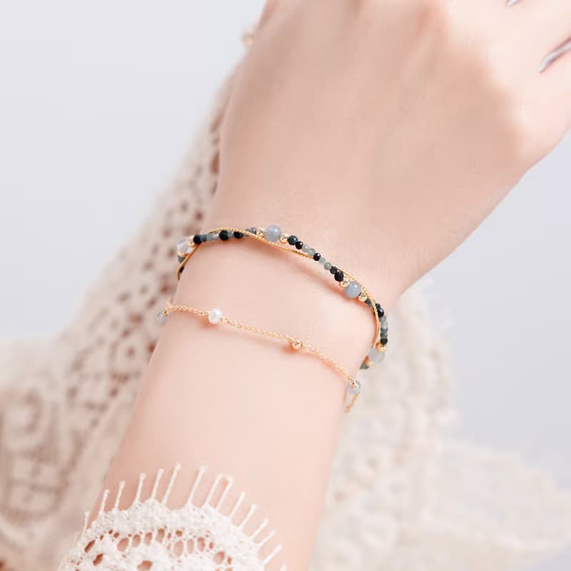 正能量 x 海藍寶 藍碧璽 月光石 鋯石【牽牛花 • 短暫的愛】手鍊