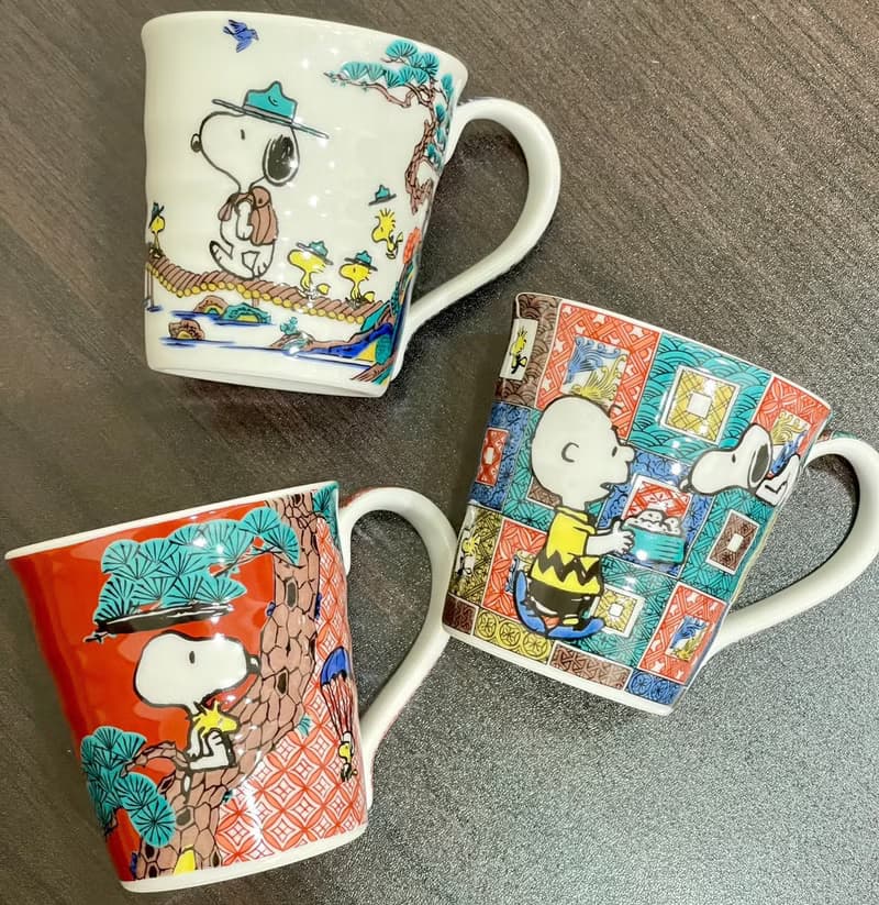 【絕版品】九谷燒-Peanuts(史努比)聯名馬克杯-石疊/赤繪/山水