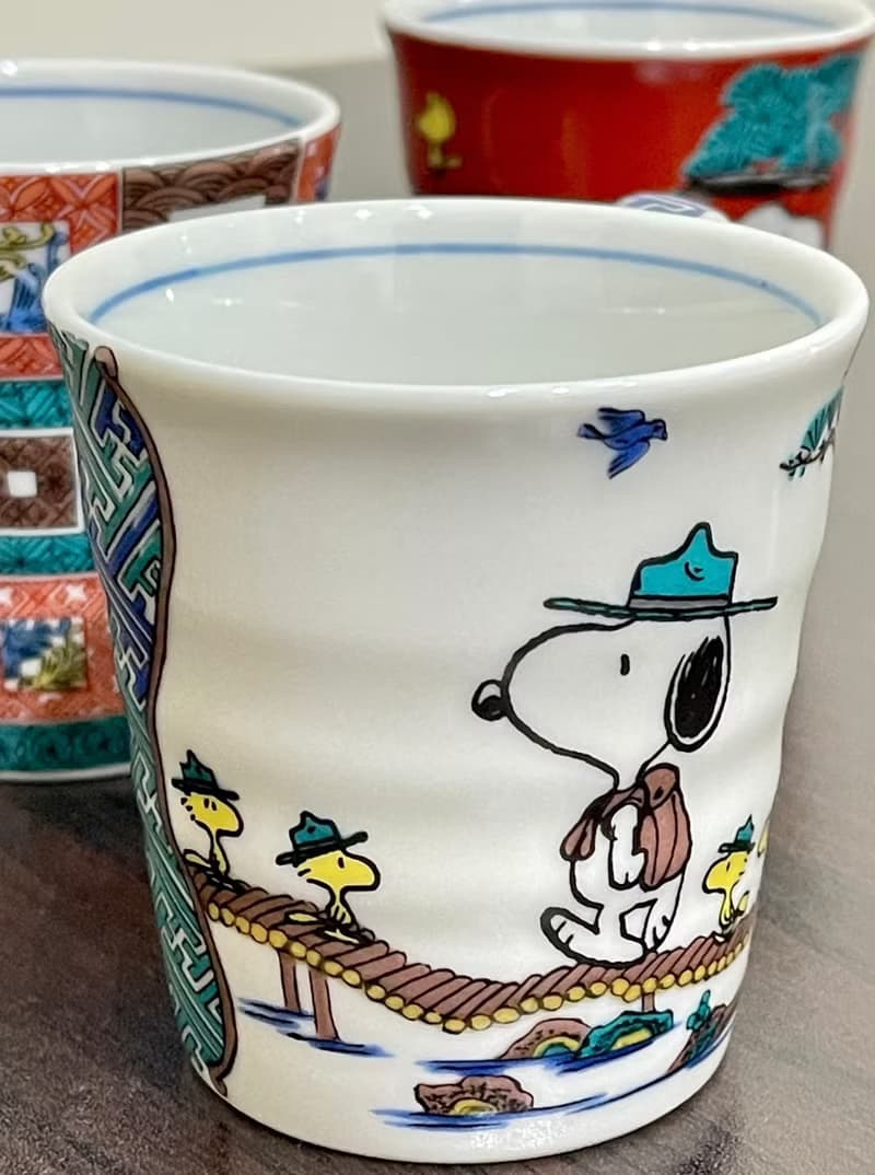 【絕版品】九谷燒-Peanuts(史努比)聯名馬克杯-石疊/赤繪/山水