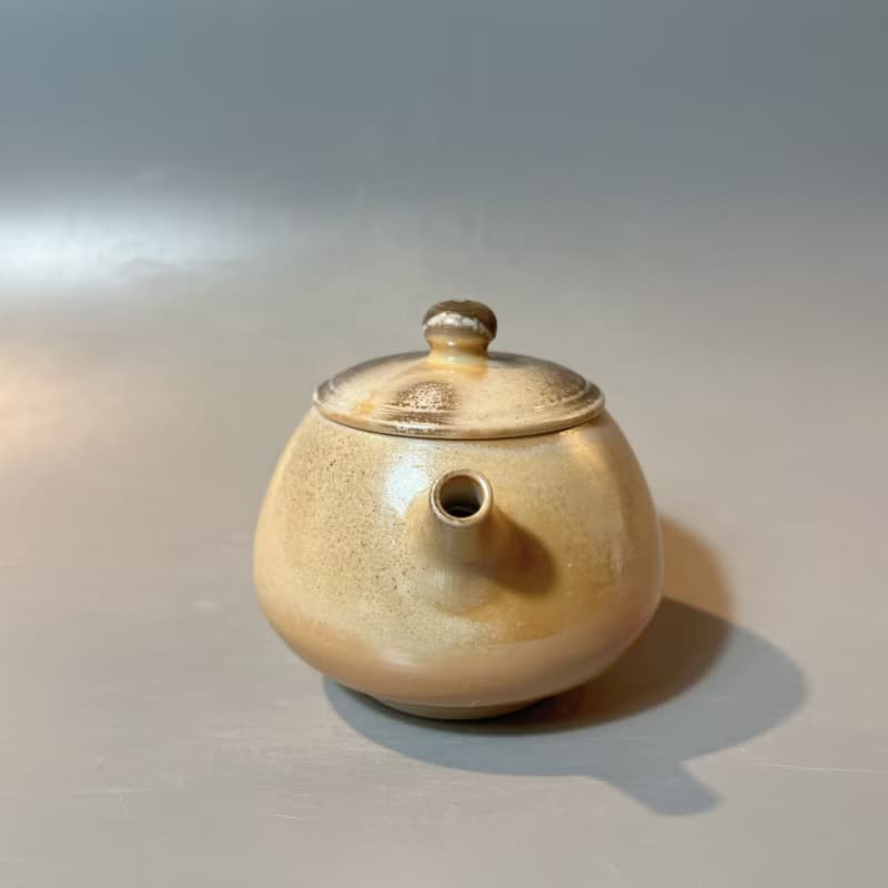 柴燒瓷土奶油系正把茶壺 / 柴燒茶具  / 小平凡手作