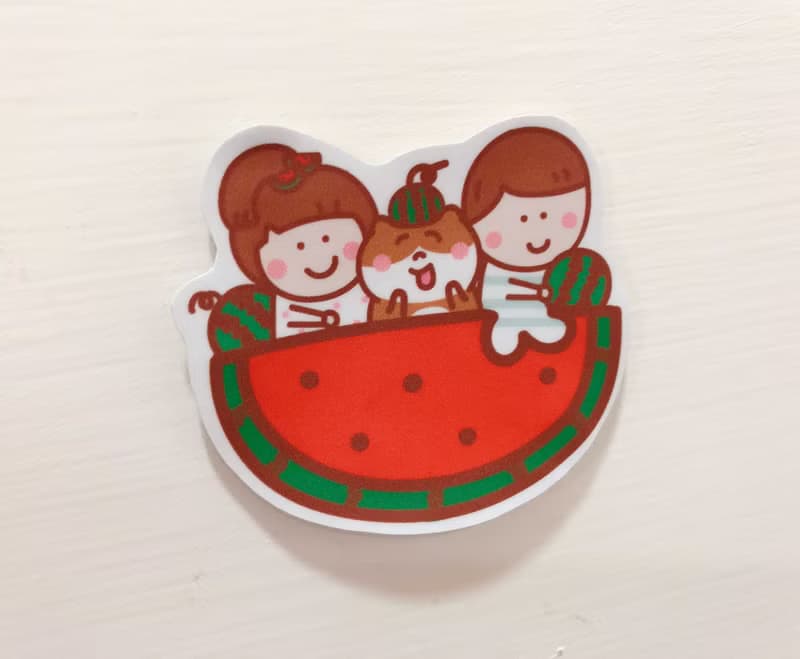 西瓜貓船の防水貼紙 (行李箱/筆電適用) Waterproof stickers