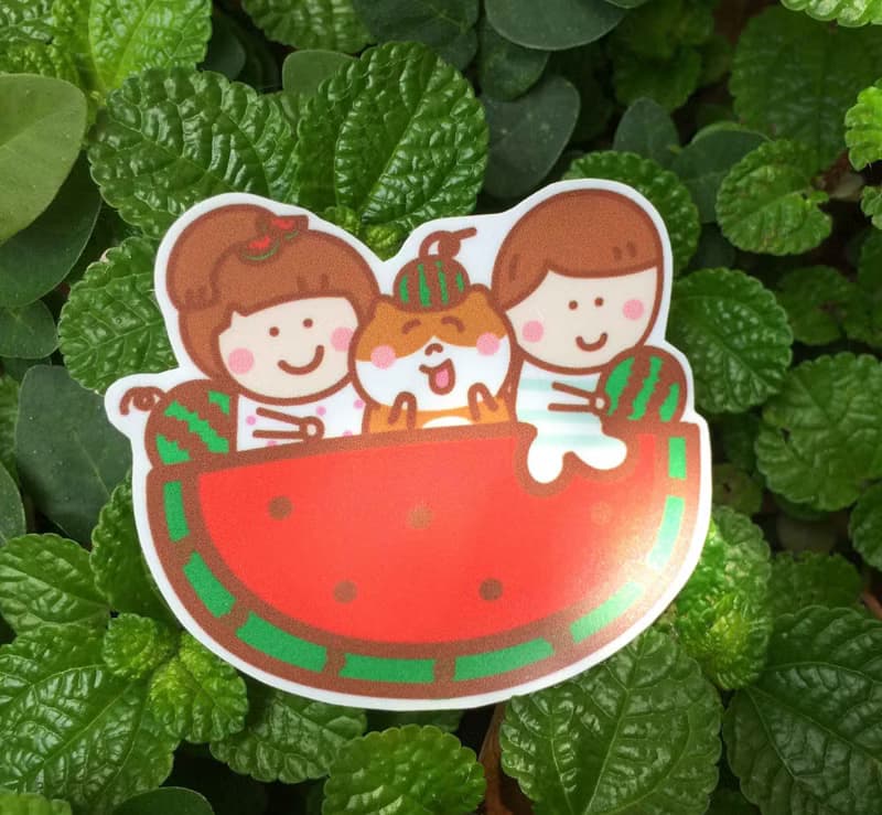 西瓜貓船の防水貼紙 (行李箱/筆電適用) Waterproof stickers