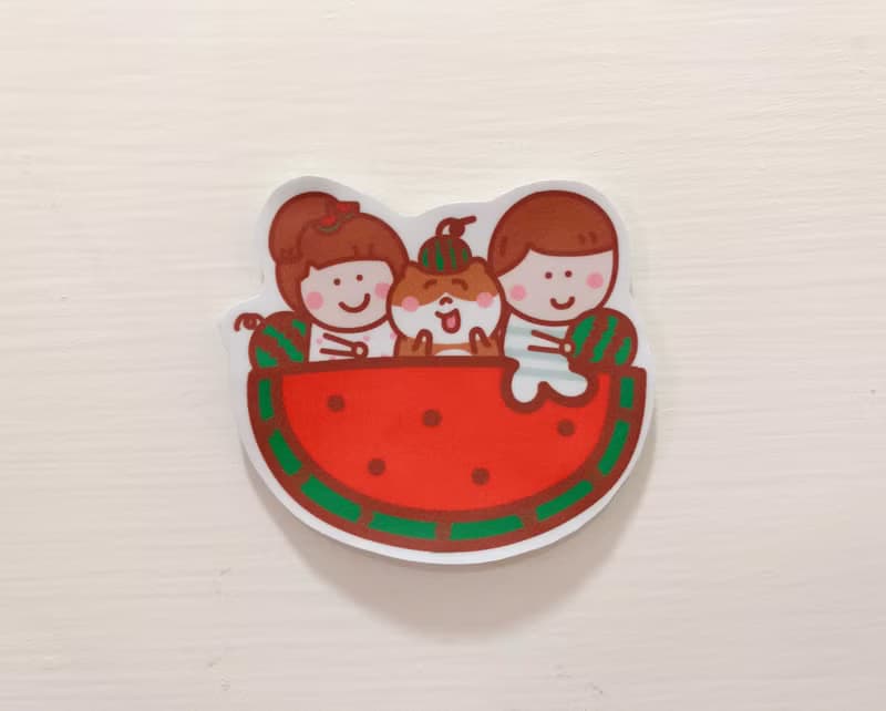 西瓜貓船の防水貼紙 (行李箱/筆電適用) Waterproof stickers