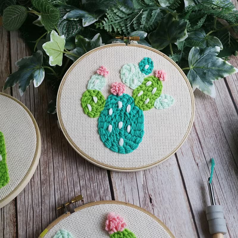 【DIY】俄羅斯刺繡. 可愛仙人掌材料包+教學影片