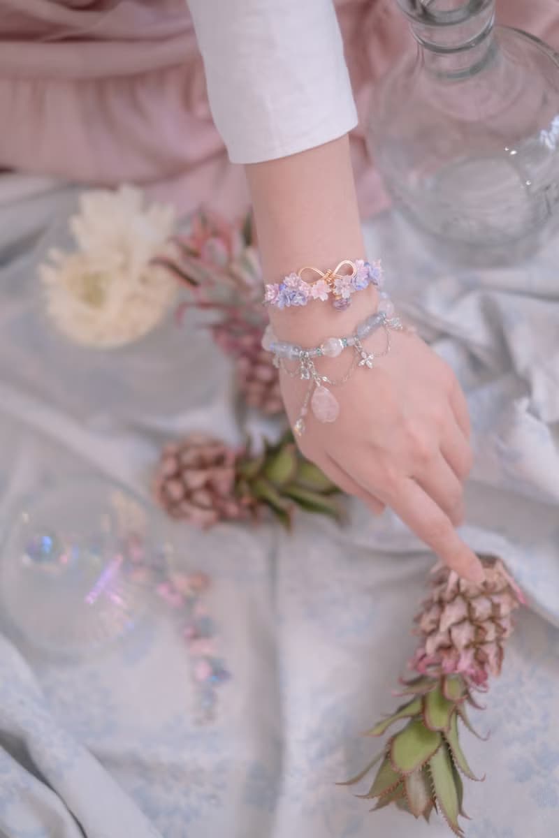 小團圓繩結花束鍍14K金手鐲