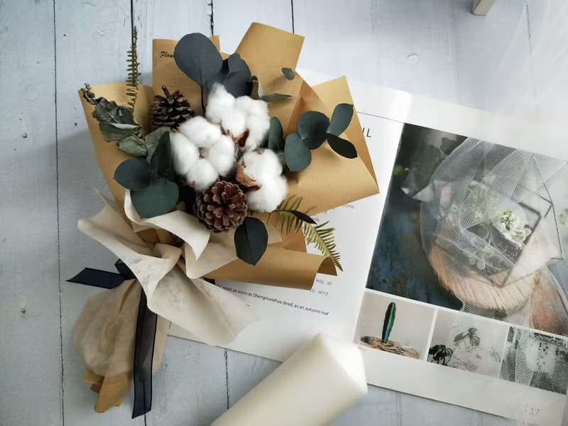 情人節棉花乾燥花束-畢業花束 畢業禮物畢業畢業 老師禮物