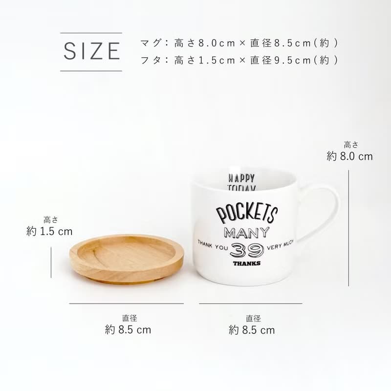 padou Pottery Mug with Wood Lid 350ml Outdoor Camping Cafe Coffee Big Gift Japan