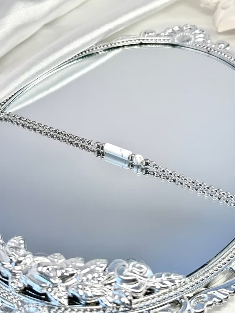 True White 白紋石好運手鍊 - 醫療鋼配飾/天然石/ 白紋石