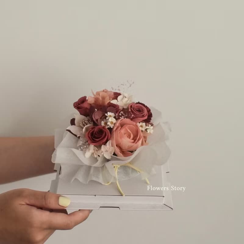 /蛋糕花禮/蛋糕花 生日 送禮 乾燥花 玫瑰花 畢業 求婚 教師節