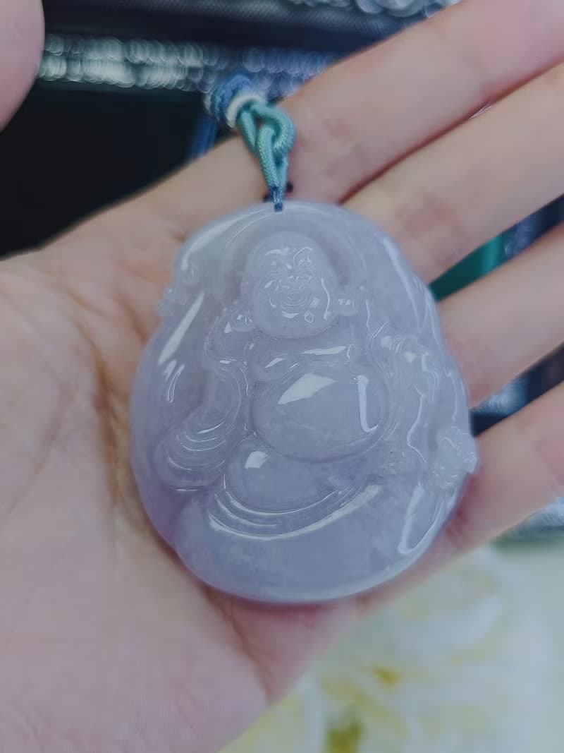 招財 貴人運|紫佛|緬甸A貨翡翠冰紫大佛公54mm吊墜掛件項鍊