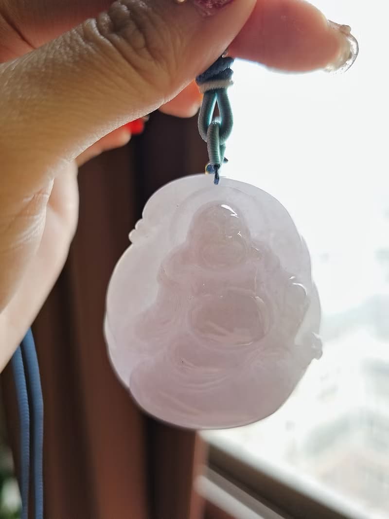 招財 貴人運|紫佛|緬甸A貨翡翠冰紫大佛公54mm吊墜掛件項鍊