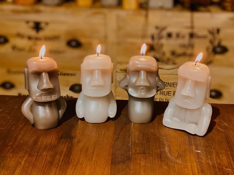 絕版新品!!摩艾表情香氛蠟燭