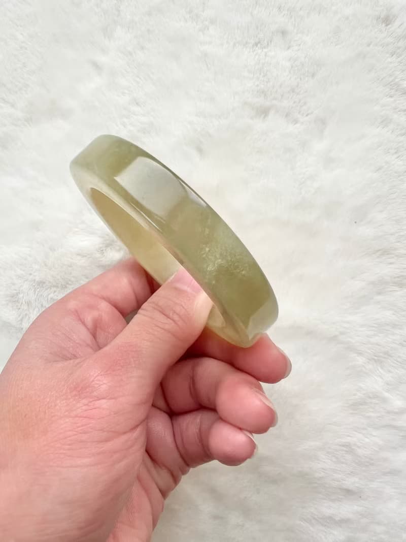 春色-天然青玉玉鐲手鐲/適50、51、52圈口/送禮/女兒鐲/小圈口