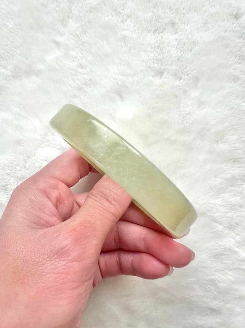 春色-天然青玉玉鐲手鐲/適50、51、52圈口/送禮/女兒鐲/小圈口