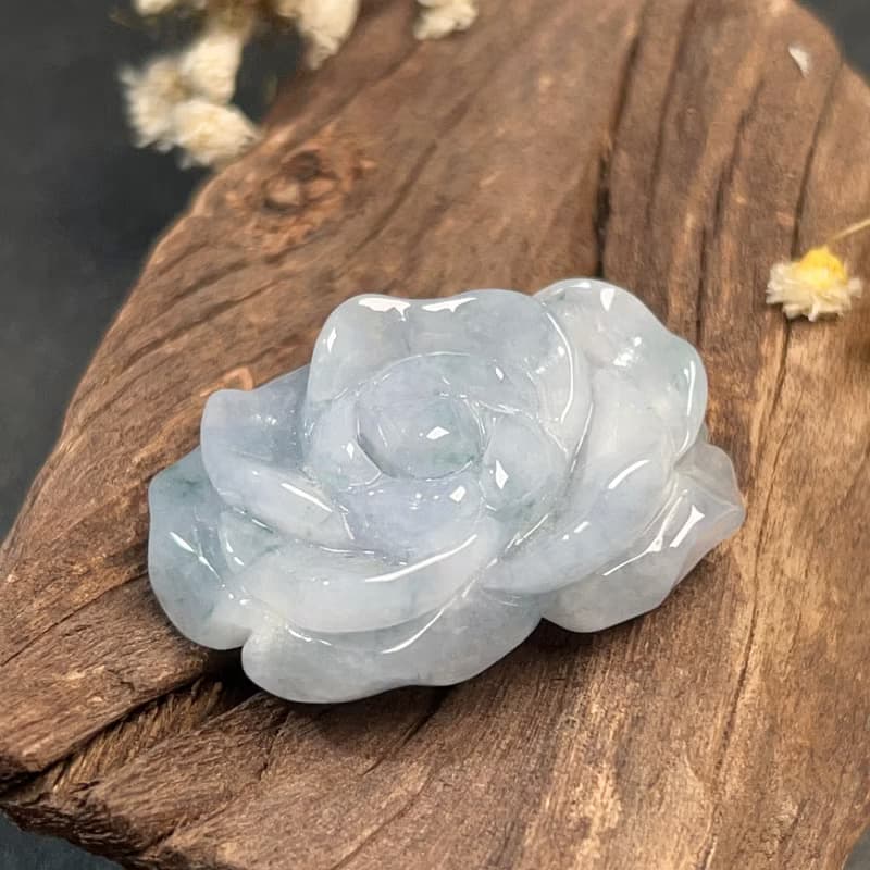 冰飄花翡翠玫瑰花 | 天然緬甸玉A貨翡翠 | 送禮